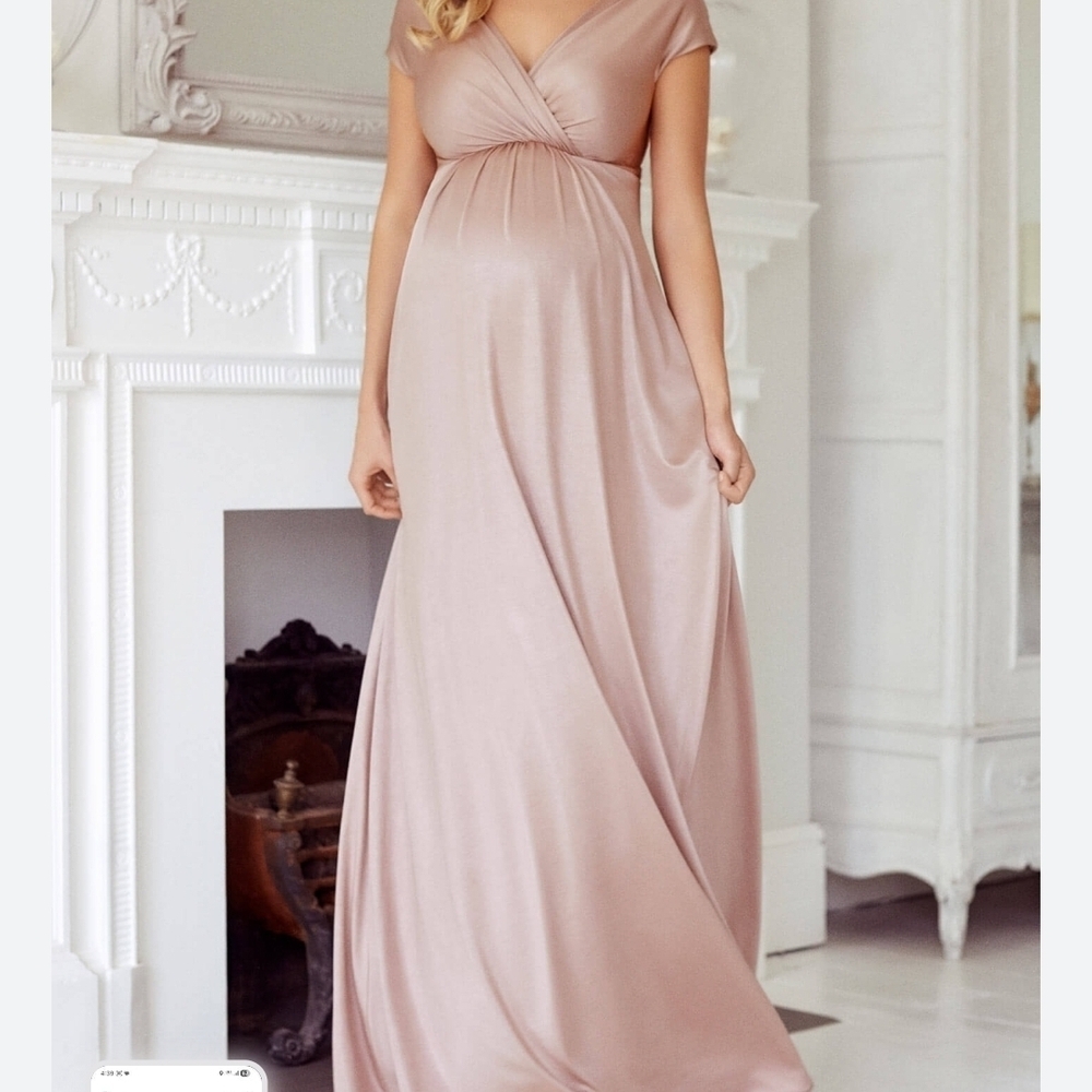 Tiffany Rose Francesca Maternity Maxi Dress Formal Pictures Size 10/12